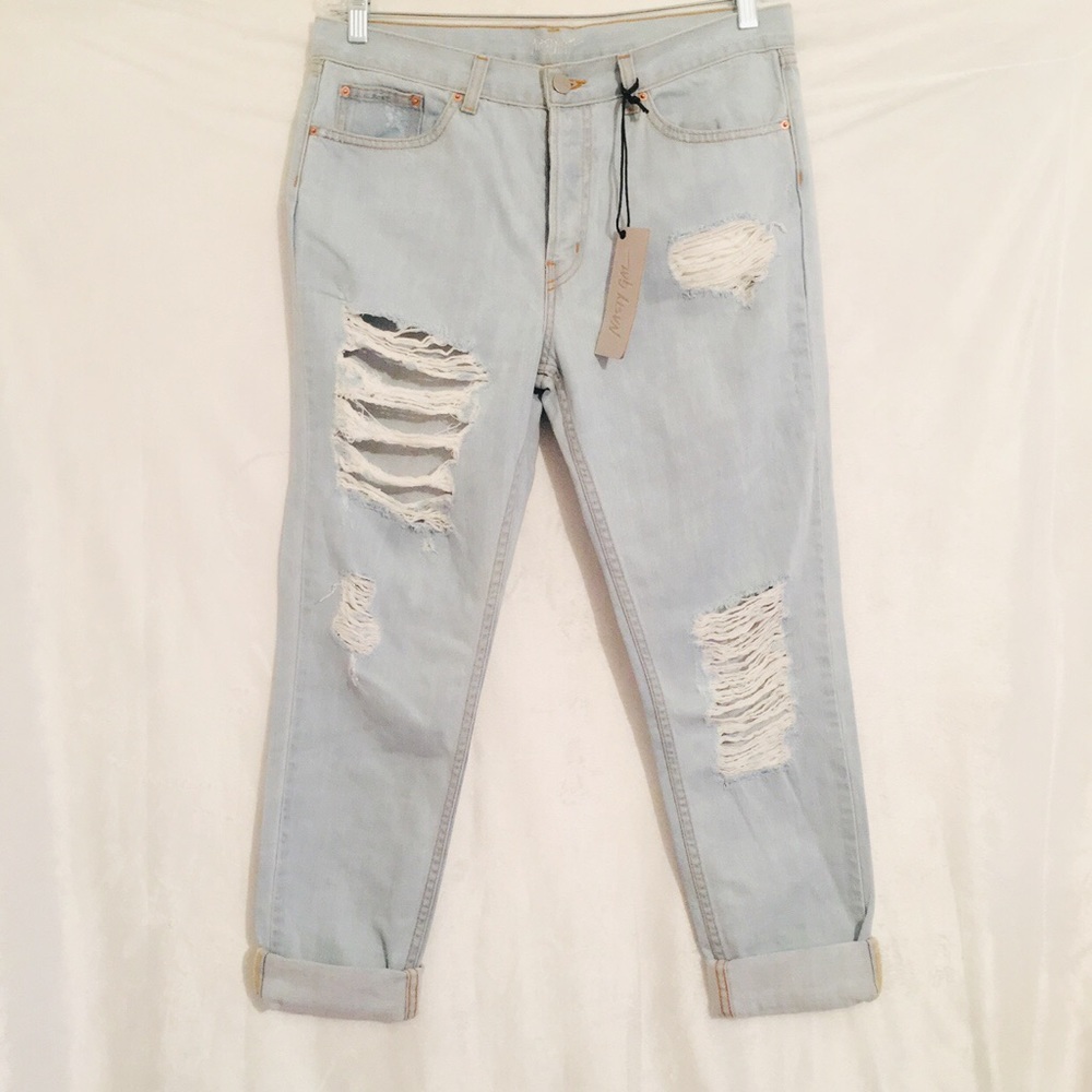 Nasty Gal Boyfriend Distressed Denim Jeans - Picture 3 of 8
